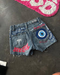 "See No Evil" Denim Shorts