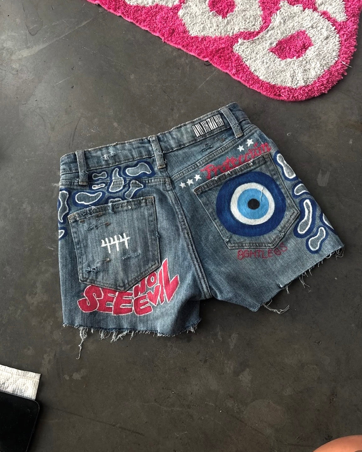 "See No Evil" Denim Shorts